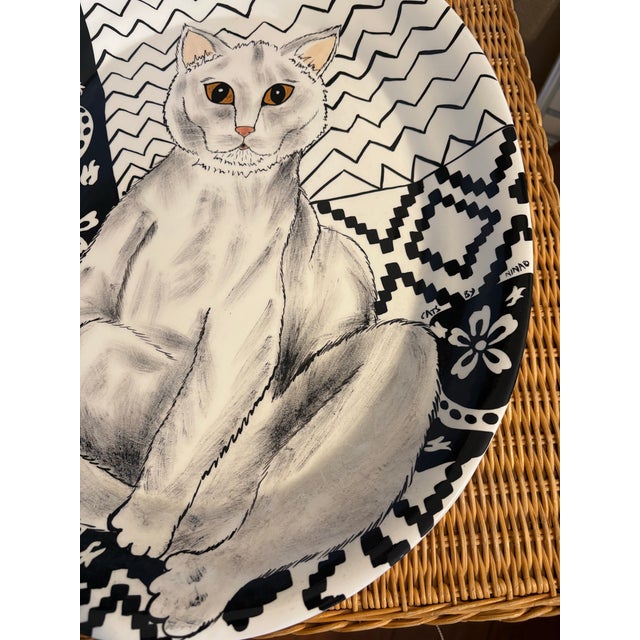 Every Cat Lover should have one. This large platter is from Nina Lyman’s “Cats by Nina” series. It’s a black and white cat...