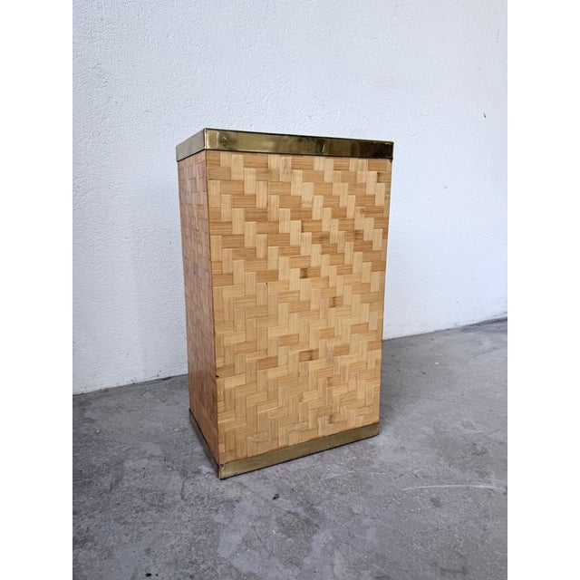 Woven Wicker and Brass Umbrella Stand from Metal Linea Nova, 1960s For Sale - Image 6 of 18