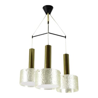 Granite Resin and Gilt Brass Chandelier, 1950s For Sale