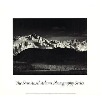 Ansel Adams Winter Sunrise, Sierra Nevada, From Lone Pine (1944) 25.75" X 28.75" Poster 1983 Black & White Mountains, Na For Sale