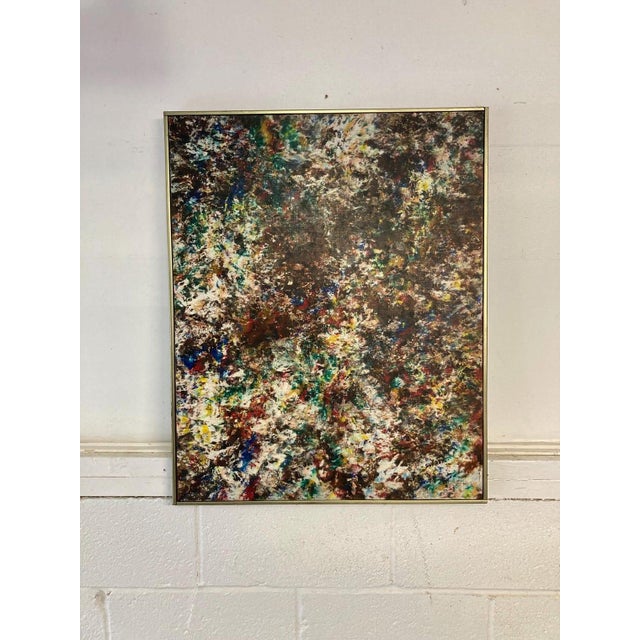 Signed Original Vintage Mid Century Abstract Oil Painting by Milt Surrey For Sale - Image 4 of 6