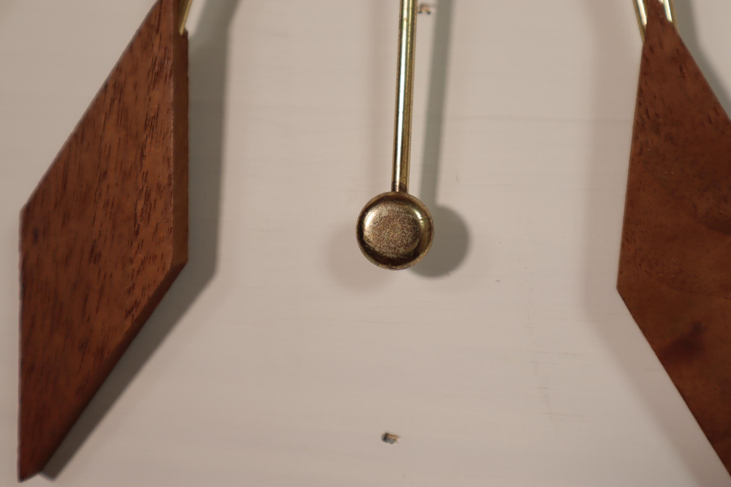 Vintage Mid Century Welby Wood Starbust Wall Clock 50's 60's