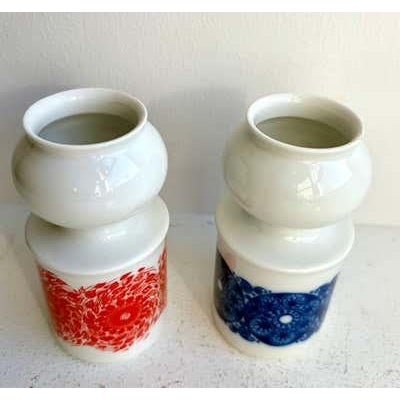 Mid 20th Century Pair of Petit Segmented Vases by Olle Alberius for Rörstrand, Sweden, 1960's For Sale - Image 5 of 11
