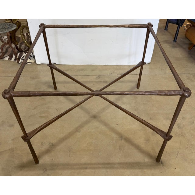 Orange Giovanni Banci for Hermès Hammered Iron & Breccia Rossa Marble Table, Circa 1990 For Sale - Image 8 of 18