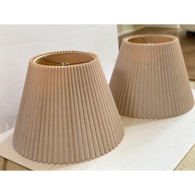 1970s Stiffel Dusty Pink Pleated Lamp Shades a Pair Chairish