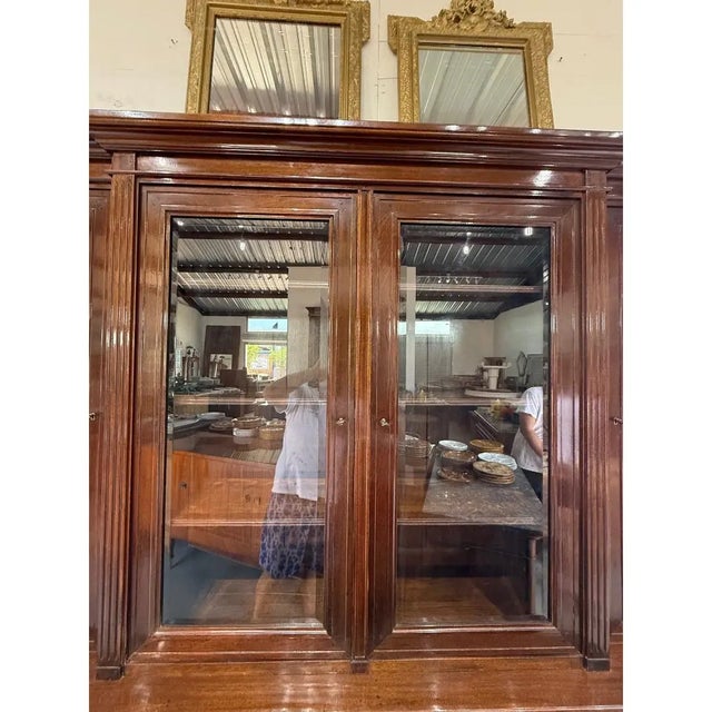19th Century Large 19th Century French Louis XVI Solid Mahogany Bookcases For Sale - Image 5 of 18