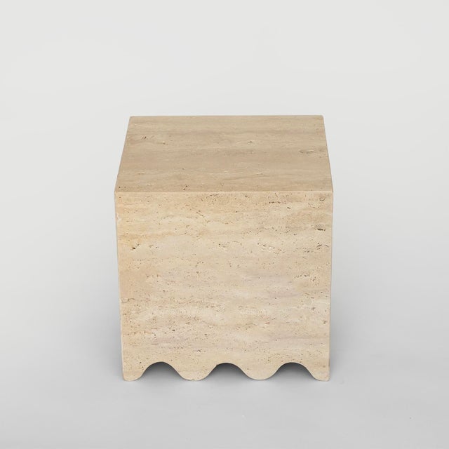 Early 21st Century Flow Travertine Side Table by Kiwano Concept For Sale - Image 5 of 6