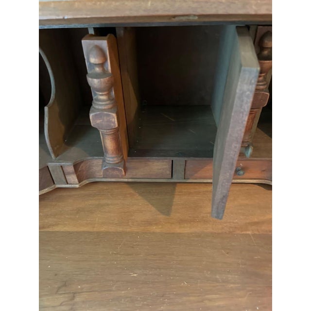Chippendale Early 20th Century Chippendale Serpentine-Front Mahogany Slant-Lid Secretary Desk For Sale - Image 3 of 5