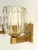 Gold Art Deco Italian Murano Crystal Glass and Brass Wall Sconces, 1990s, Set of 2 For Sale - Image 8 of 14