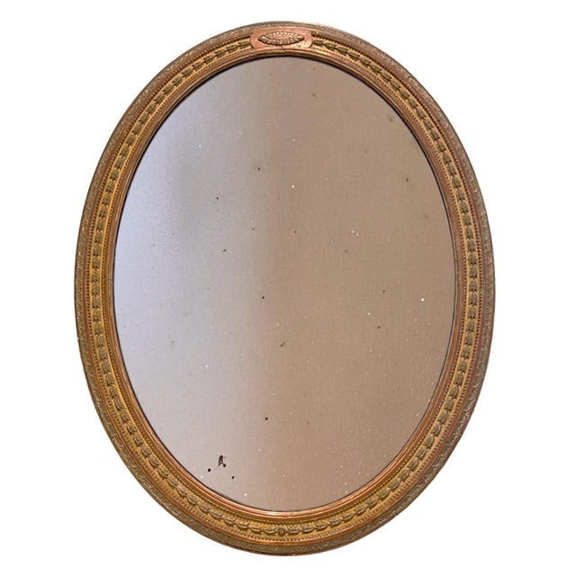 19th Century English Oval Giltwood Mirror with Mercury Glass For Sale - Image 5 of 5