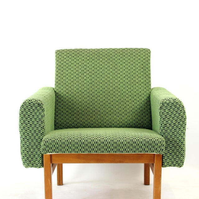 Black Mid-Century Armchair in Fabric and Beech from Jitona, Czechoslovakia, 1960s For Sale - Image 8 of 13