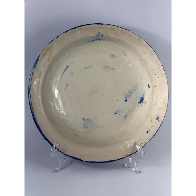 Blue and White Faience Plate, Manises, Spain, 19th Century For Sale - Image 6 of 7