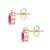 Contemporary 14k Minimalist Ruby Diamond Gold Stud Earrings- a Pair For Sale - Image 3 of 12