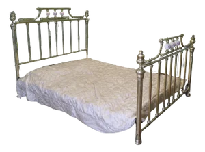 Large Pretty King Size Brass Bed, 1960