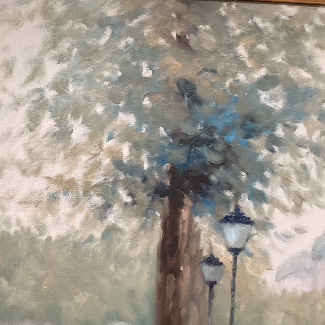 Late 20th Century Vintage Impressionist Oil Painting on Canvas “ Paris Streets“ Signed Framed For Sale - Image 5 of 12