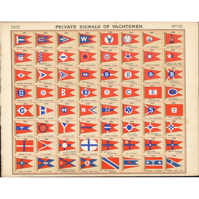 Original Lloyd's Register of Yachts "Private Signals of Yachtsmen" Reference Pages – Set of 4 – Year 1952 Group E For Sale - Image 4 of 5