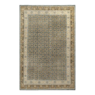 Rug & Kilim’s Border Rug in Slate Blue, 5x7 For Sale