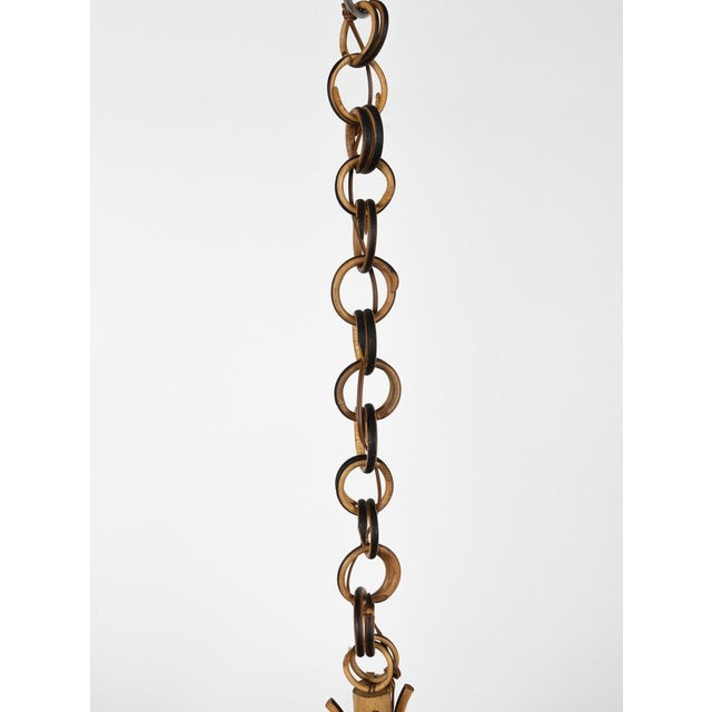 Brown Mid-Century Modern French Riviera Rattan and Wicker Pendant Light, 1960s For Sale - Image 8 of 16