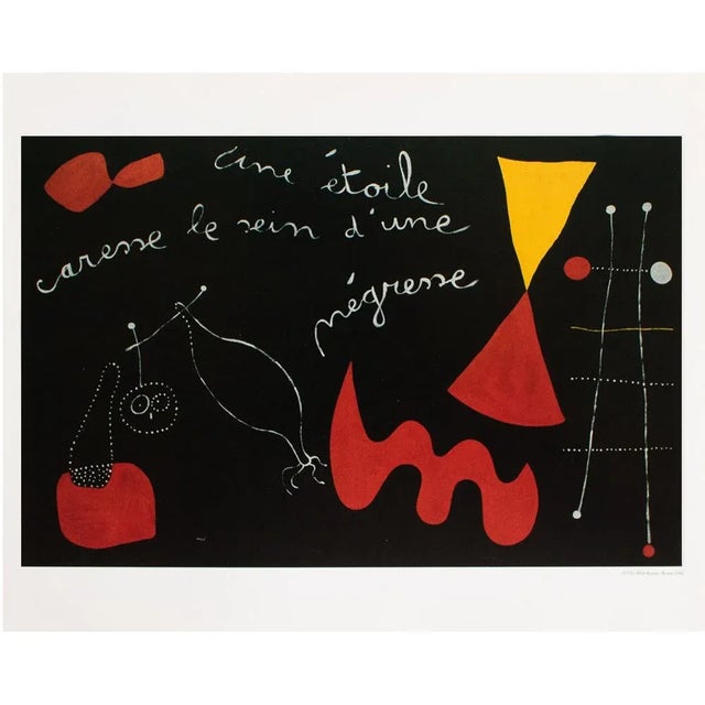 Joan Miró 1996 After Joan Miro "A Star Caresses the Breasts of a Black Woman", Second Edition Poster For Sale - Image 4 of 6
