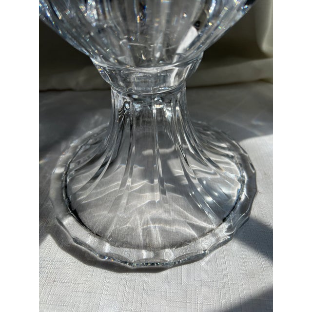 Large French Regency Style Crystal Urn Vases - A Pair For Sale - Image 4 of 11