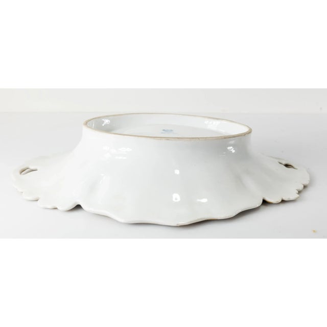 Ceramic 19th Century German Kpm Porcelain Molded Bowl or Dish With Floral Painting For Sale - Image 7 of 10