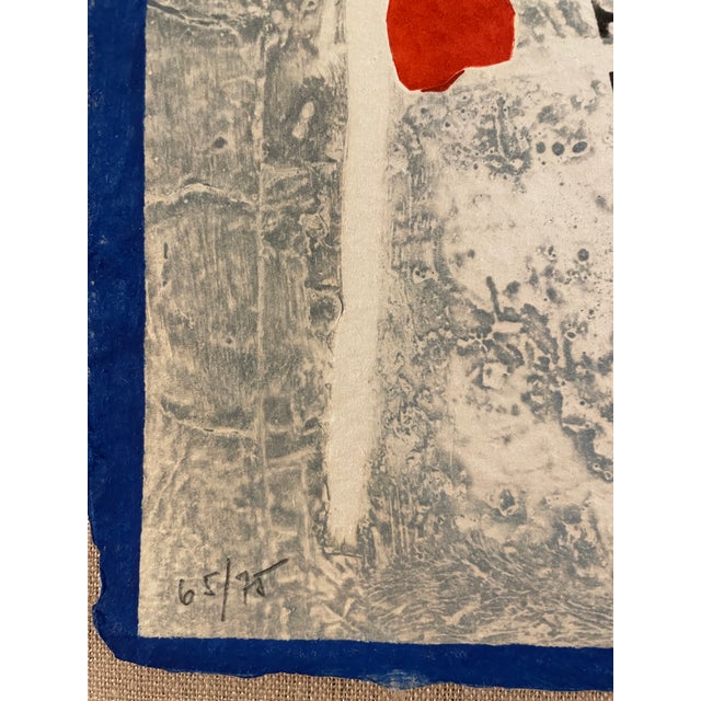 1980 James Coignard Otage Et Bleu Carborundum Etching With Collage For Sale - Image 10 of 10