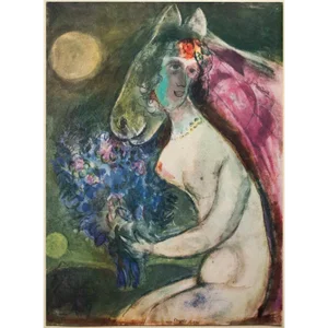 1947 After Marc Chagall, "Moonlight" First Edition Offset Lithograph