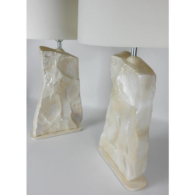 Pair of Faux Rock Stone Table Lamps, 1970's For Sale - Image 4 of 11