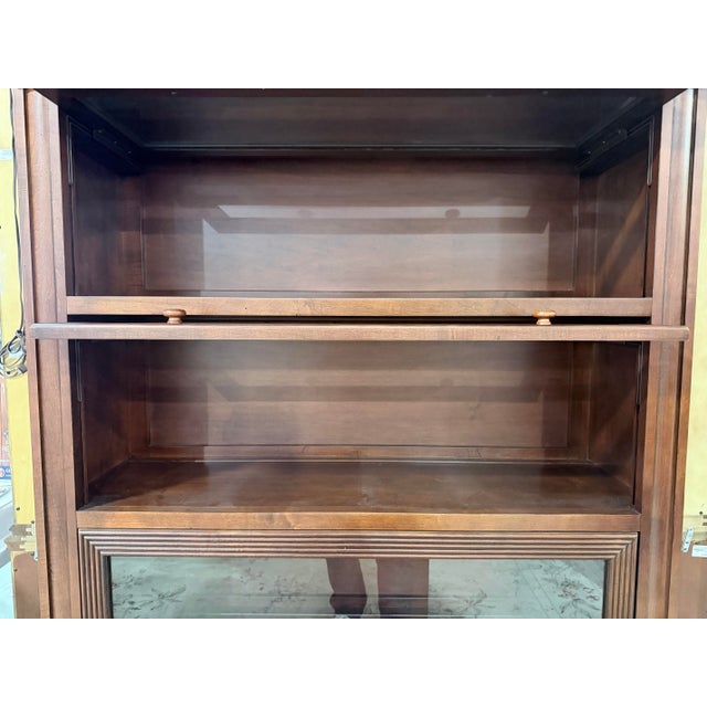 Late 20th Century Vintage Ethan Allen Barrister Glass Door Bookcase For Sale - Image 5 of 10