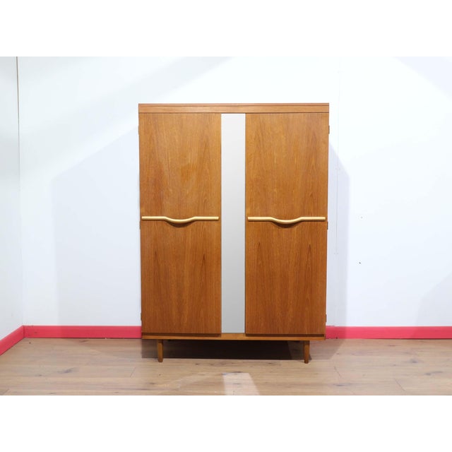 Wood Mid Century Modern Vintage Teak Triple Armoire Wardrobe by Stonehill For Sale - Image 7 of 14