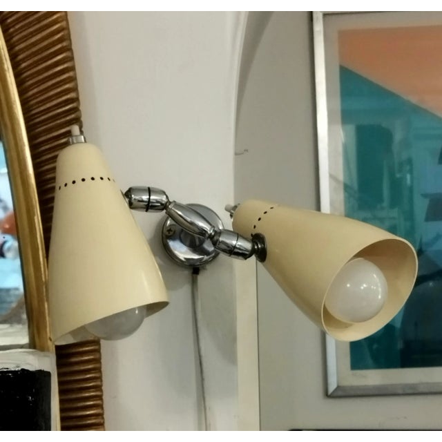 Metal Wall Sconces by Giuseppe Ostuni for Oluce 1950, Set of 2 For Sale - Image 7 of 8