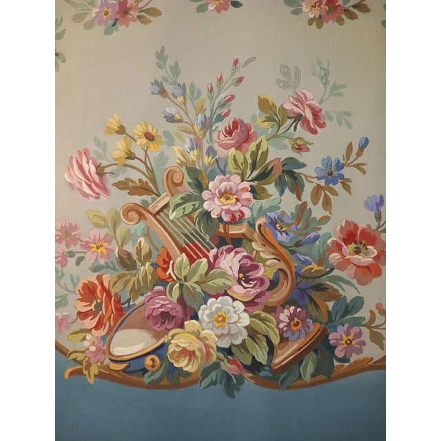 Study on paper for Louis XVI style tapestry with lyre decoration. Gouache on watercolor paper. It would be perfect for a...
