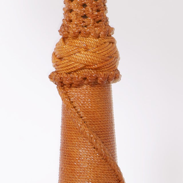 Mid 20th Century Vintage Pair of Table Lamps Wrapped in Rope For Sale - Image 5 of 6