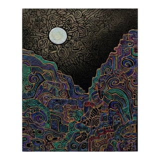 Alexander Arshansky, Abstract Acrylic and Mixed Media on Canvas, "Escape to the Valley" For Sale