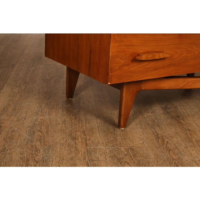 Brown Mid Century Modern Walnut Tall Chest of Drawers For Sale - Image 8 of 18