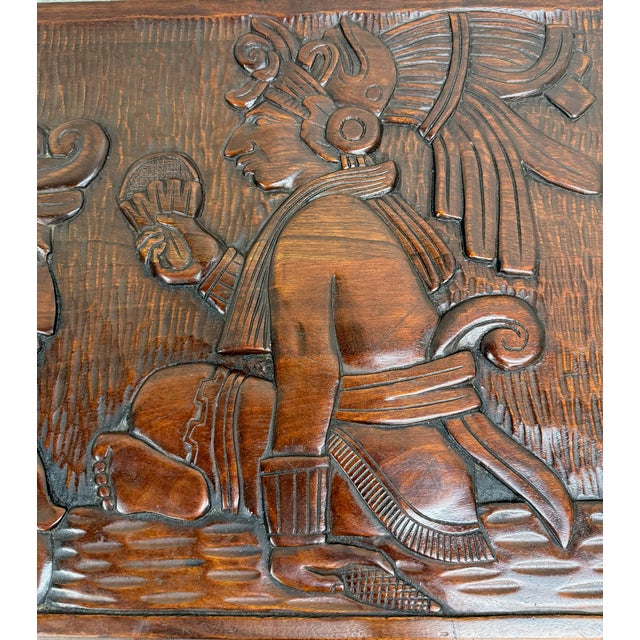 Vintage Hand Carved Solid Wood Mexican Colonial Server Credenza For Sale - Image 16 of 18