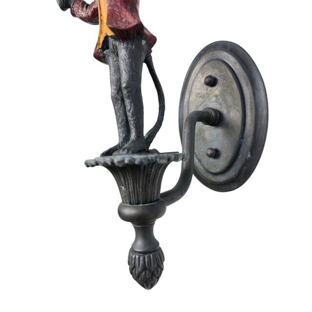 Metal Pair of Vintage Monkey Wall Sconces For Sale - Image 7 of 7