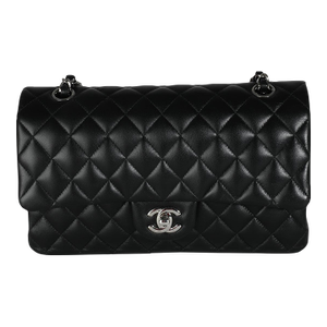 Black Quilted Lambskin Medium Classic Double Flap Bag