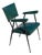 Green Leatherette Armchair attributed to Colette Gueden, 1950s For Sale