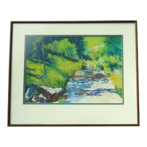 Larry Prestwich Sun Dappled Creek Pastel Painting