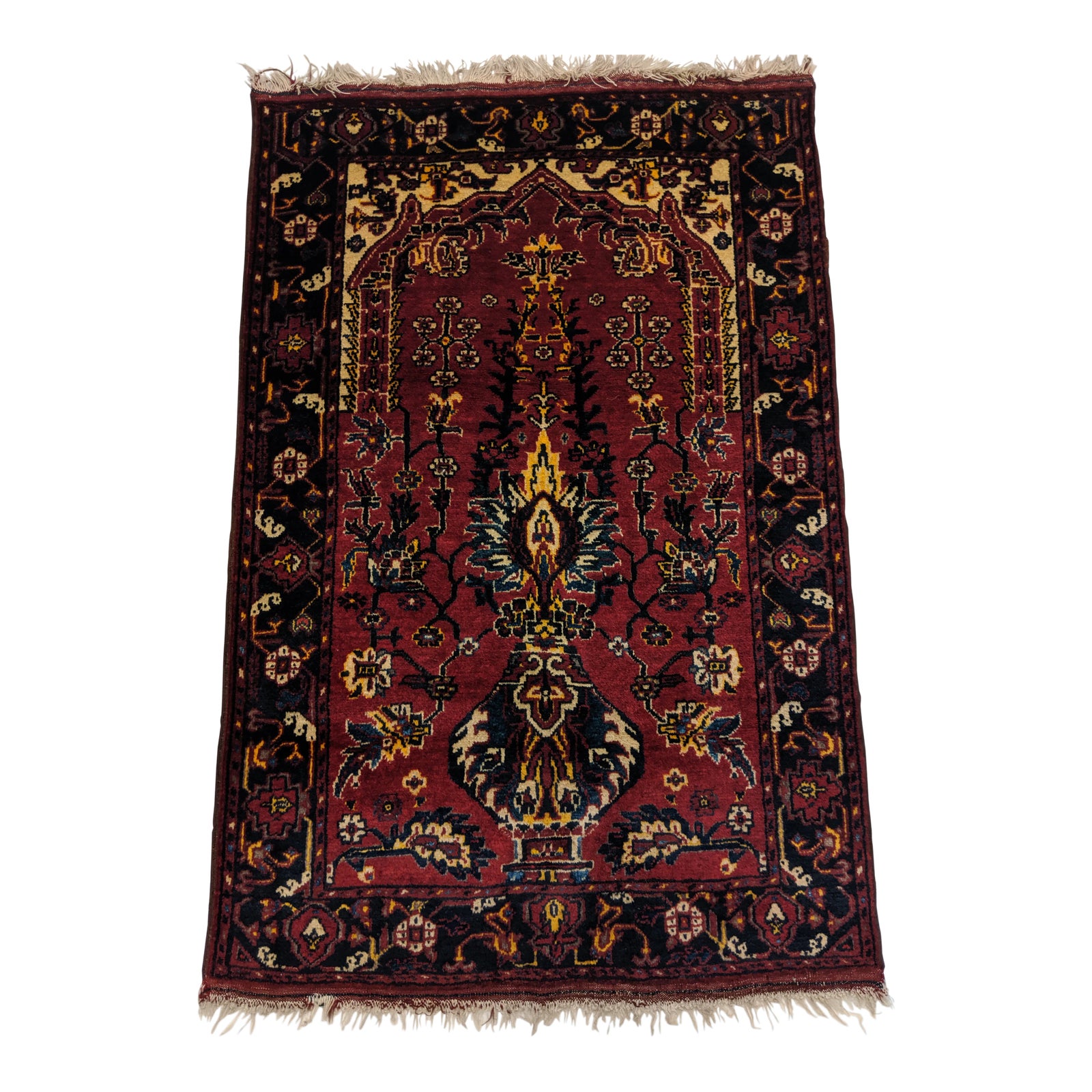19th Century Antique Turkomen Beshir Prayer Rug-2’8’x4’1