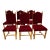 Set of 6 1970s Danish Oak Dining Chairs - Style of Henning Kjærnulf - Original Red Mohair For Sale