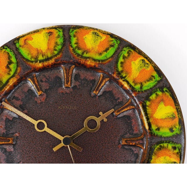 Mid-Century German Brutalist Enameled Wall Clock by Kienzle, 1970s For Sale - Image 10 of 11