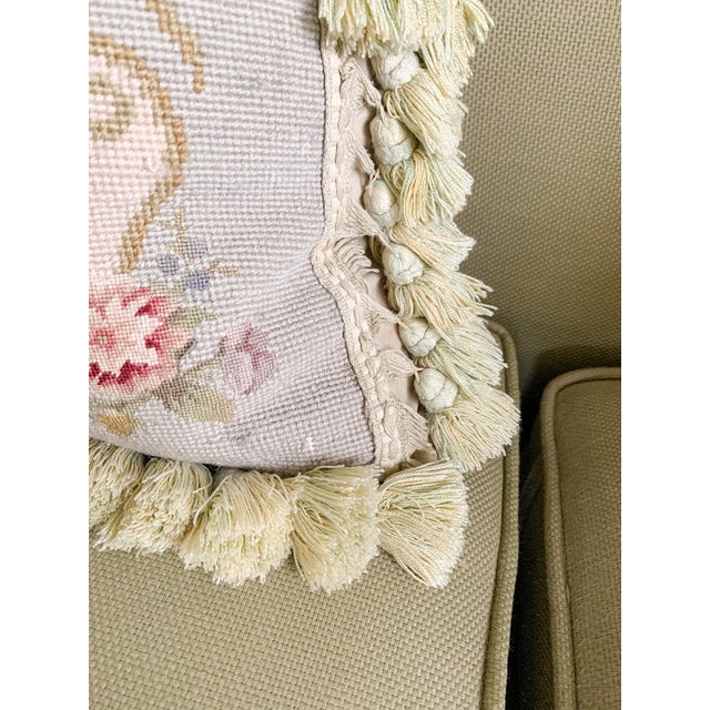 Vintage Aubusson-Style Needlepoint Pillow, French Style For Sale - Image 10 of 11
