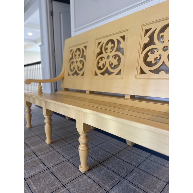 Modern History Home Coastal New England Sonoma Bay Mahogany Bench For Sale - Image 4 of 4