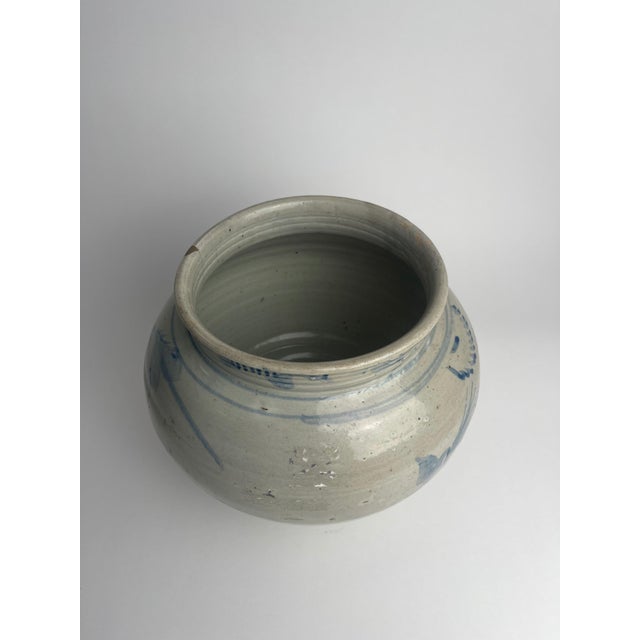 19th Century Antique Joseon Korean Blue & White Jar For Sale - Image 5 of 9