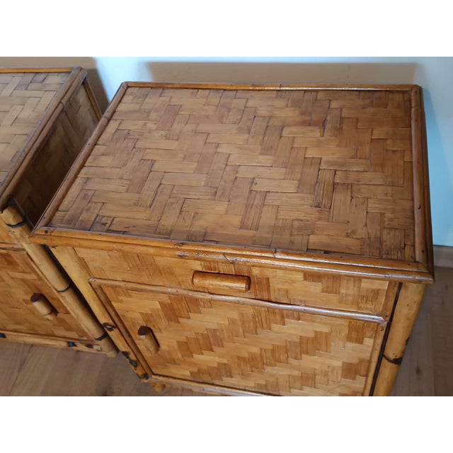Bamboo Bedside Tables, 1970s, Set of 2 For Sale - Image 14 of 14