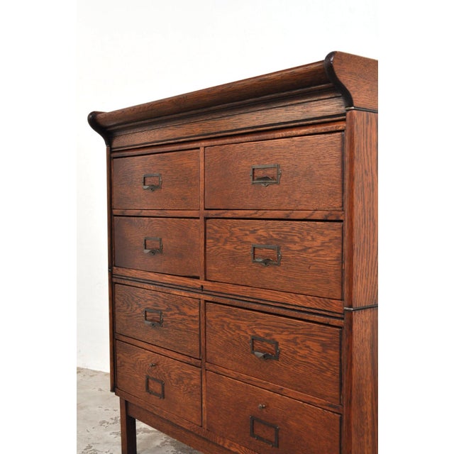 Antique Oak Chest of Drawers from Globe Wernicke, 1900s For Sale - Image 12 of 15