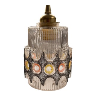 1970s Mid-Century Modern / Space Age Design Glass Pendant. For Sale