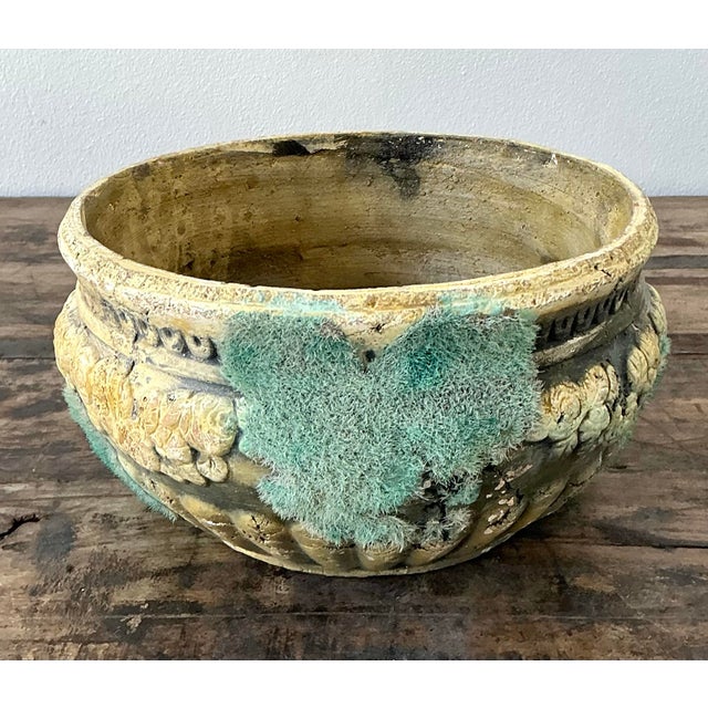 Vintage Patinated Moss Roses Planter For Sale - Image 9 of 12